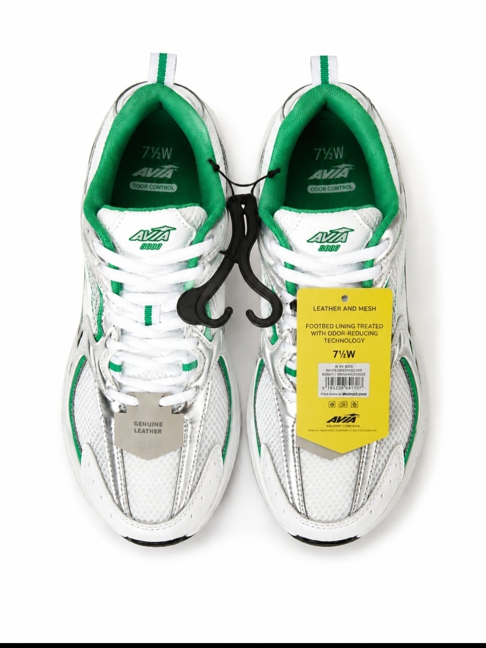 Avia White and Green Athletic Sneakers